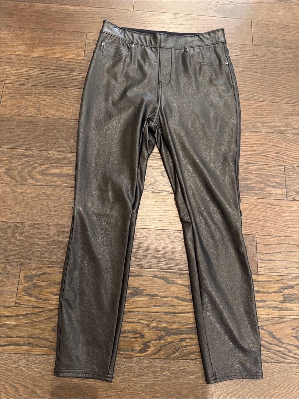 SPANX Black Faux-Leather Pants